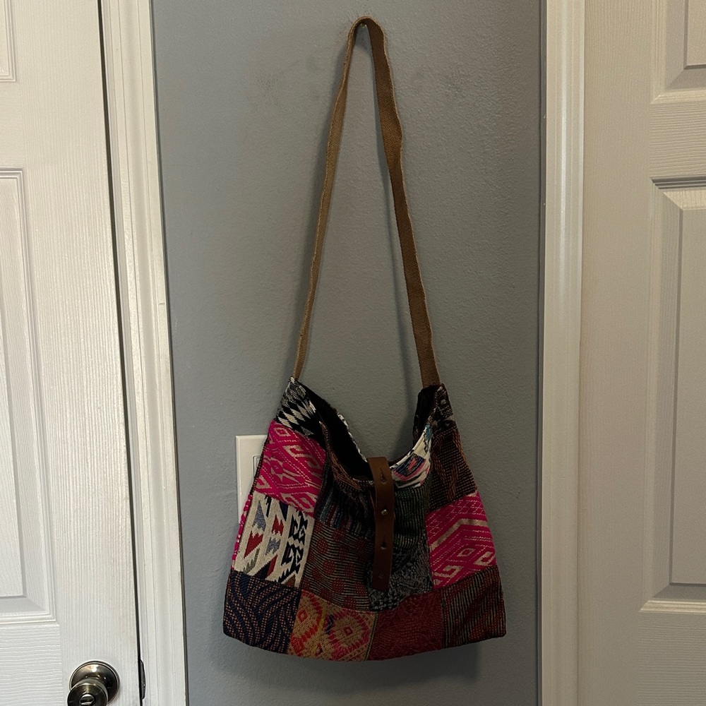 NWOT RAJ L.A - LEATHER MULTI PATCHED HANDBAG